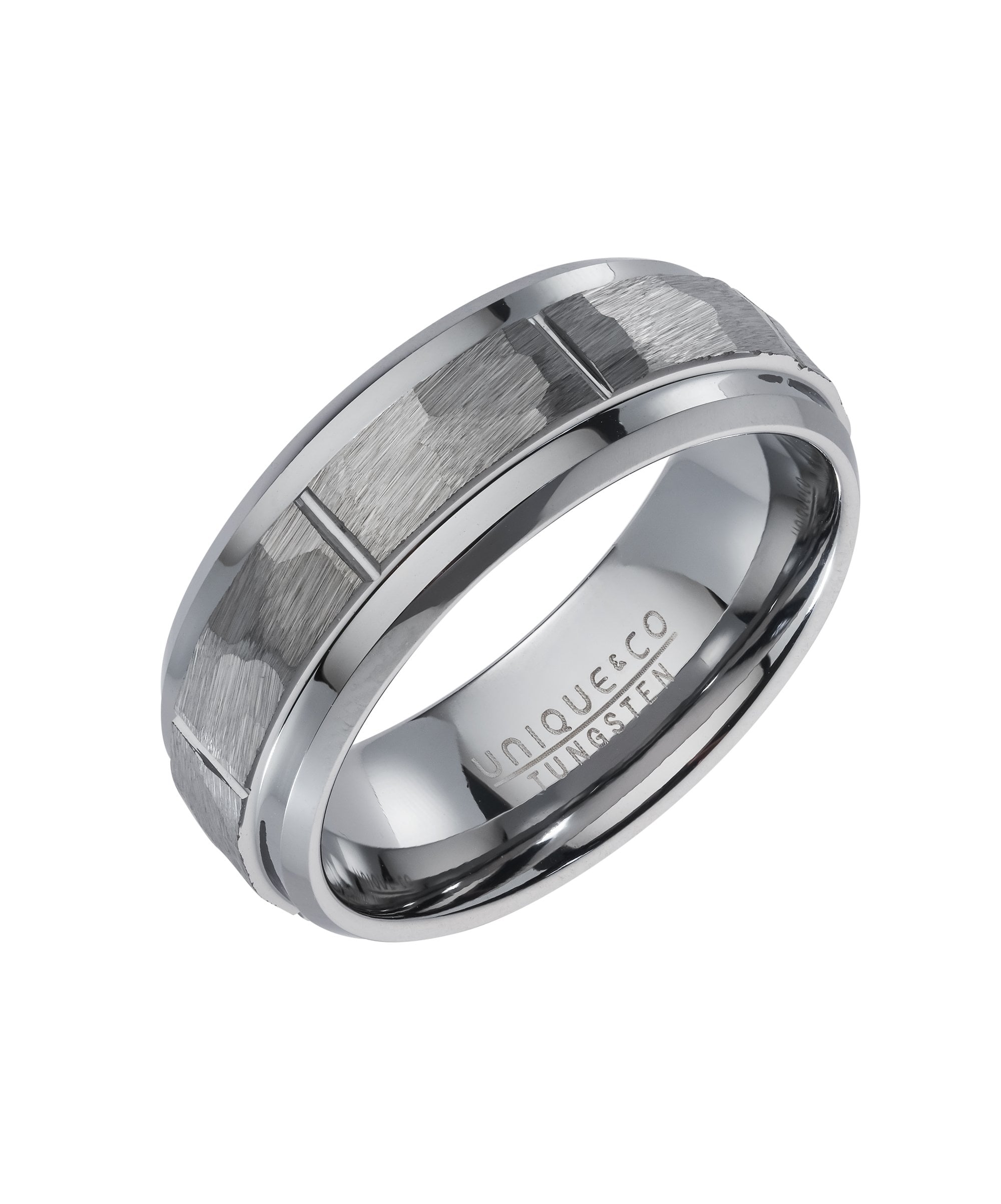 Tungsten 8mm Patterned Ring - TUR-218