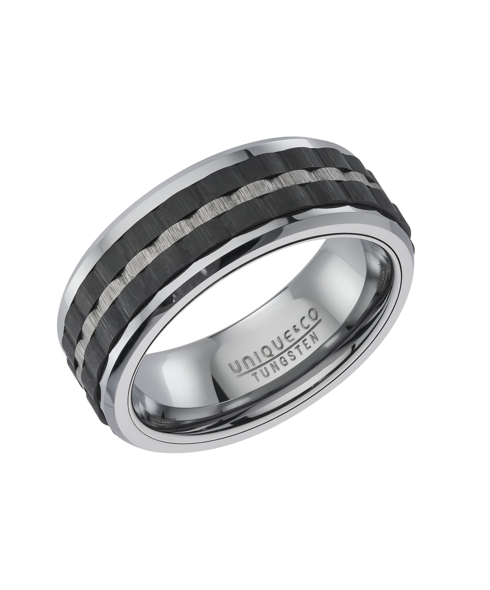 Tungsten 8mm Patterned Ring - TUR-219