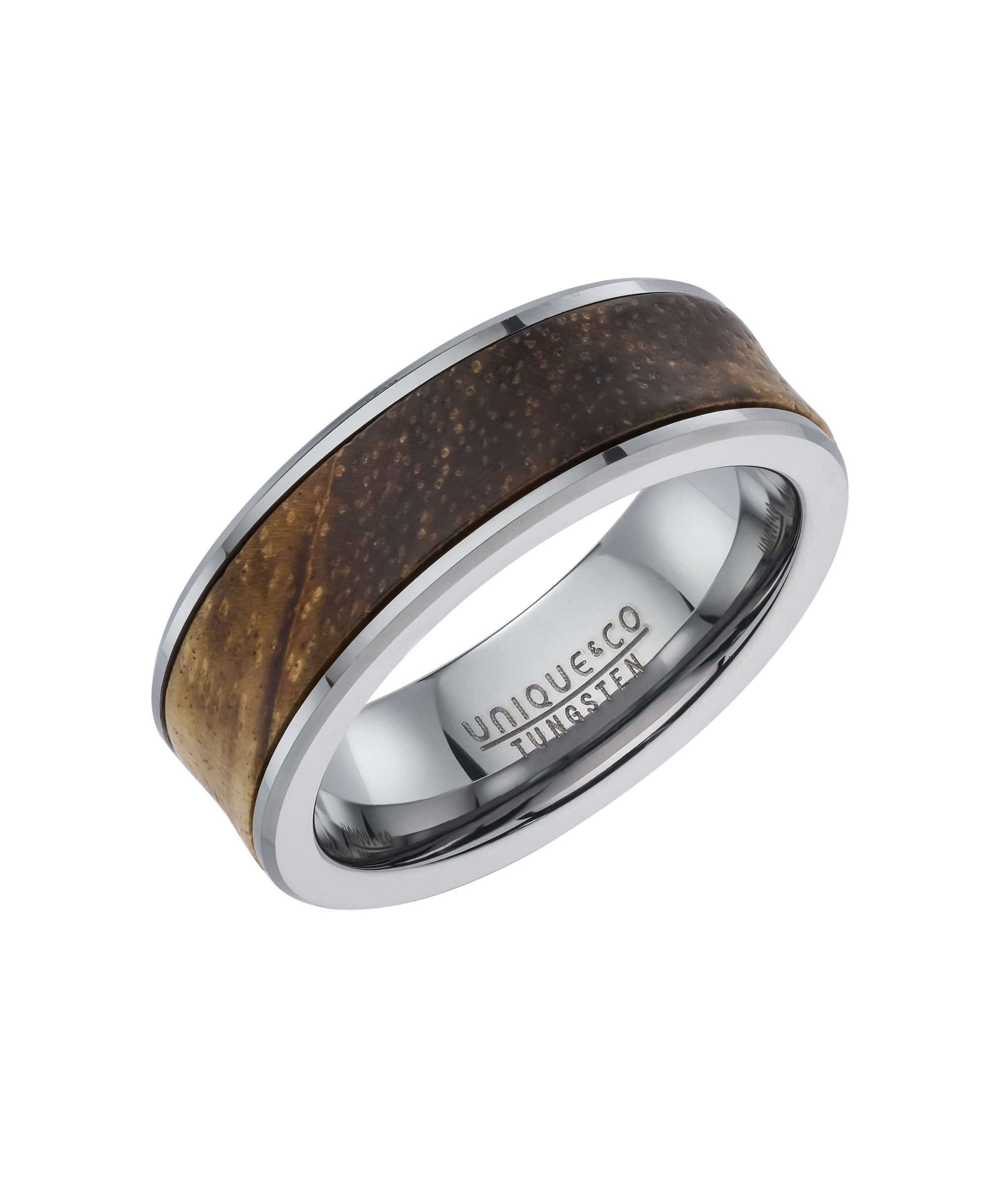 Tungsten 7mm Wood Inlay Ring - TUR-220