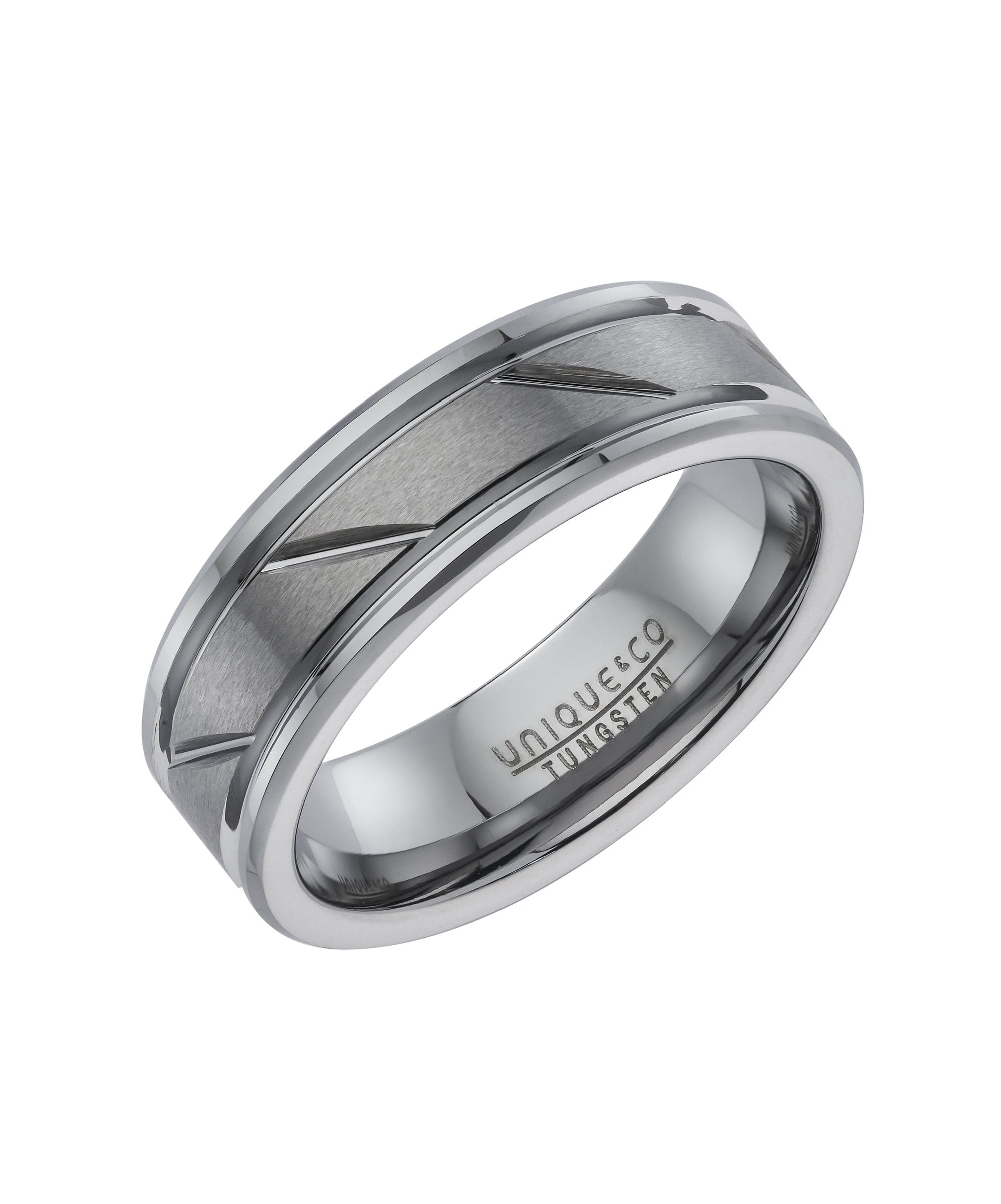 Tungsten 7mm Patterned Ring - TUR-224