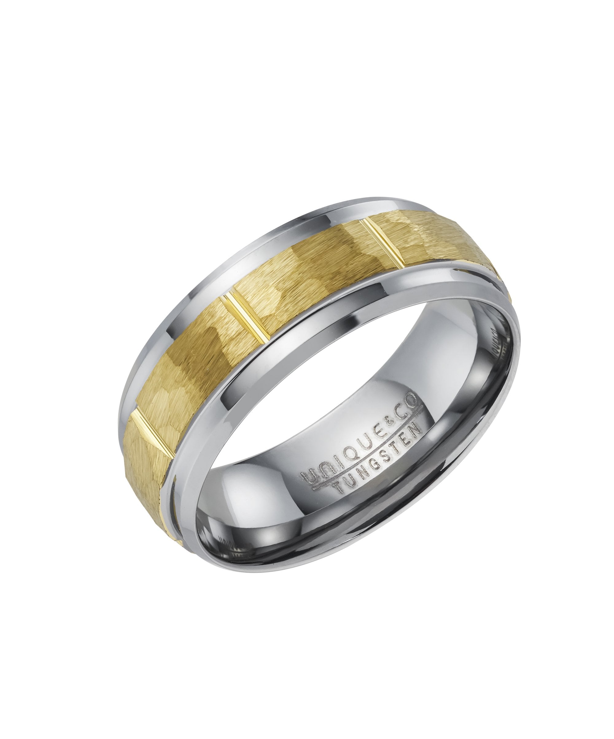 Tungsten 8mm Black Patterned Ring - TUR-226