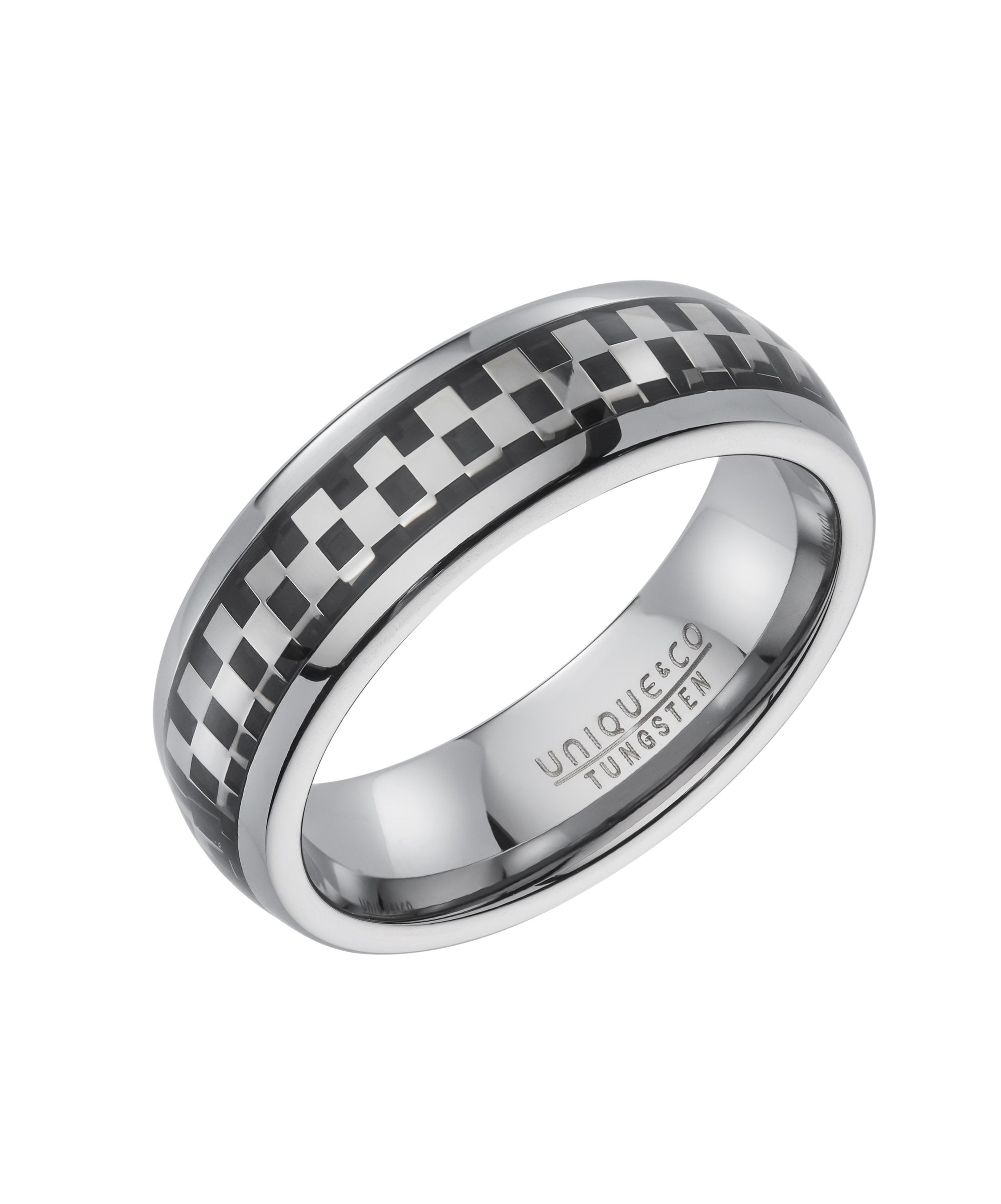 Tungsten 7mm Ring With Black Carbon Fibre - TUR-227