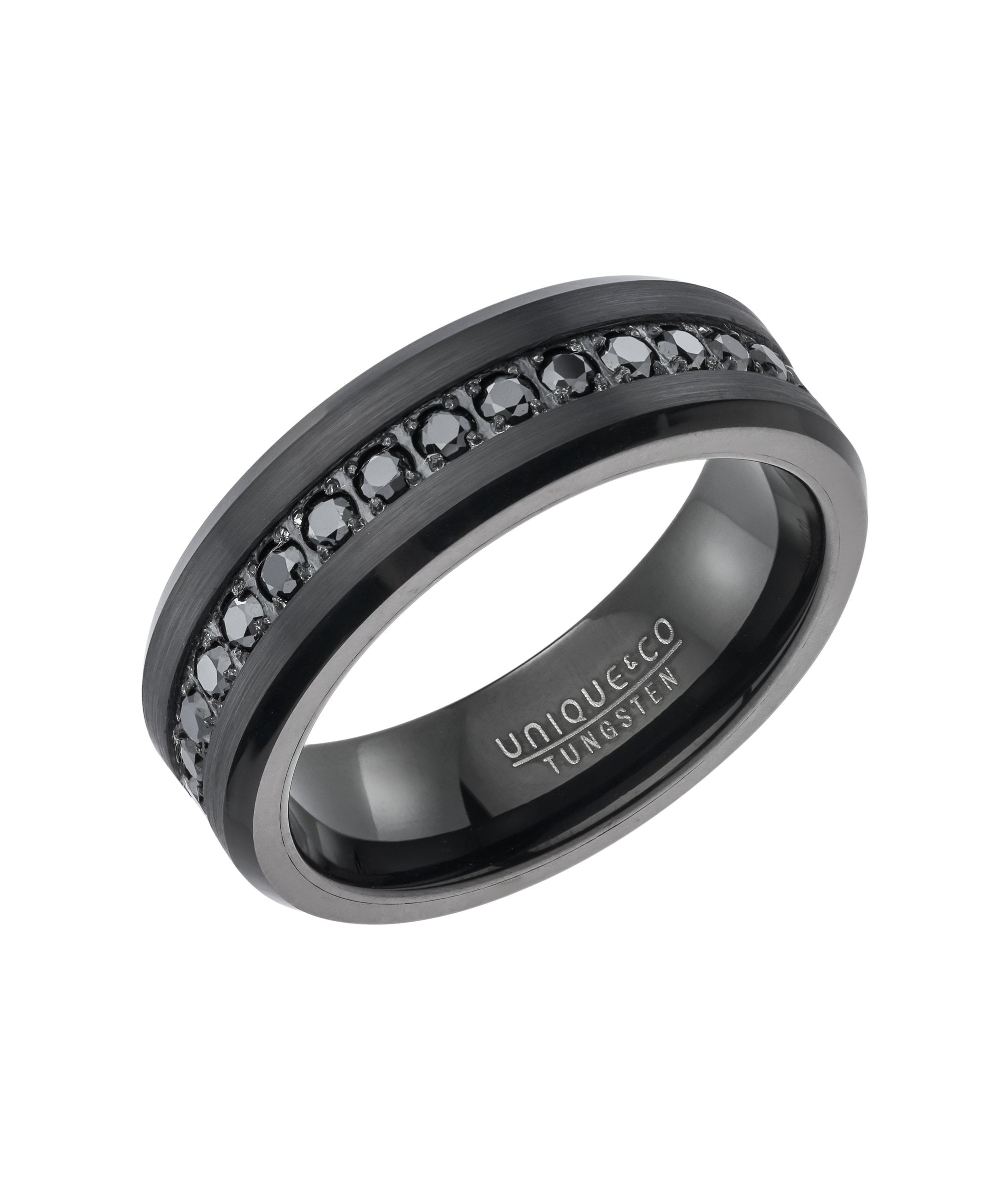 Tungsten 7mm Black CZ Ring - TUR-230