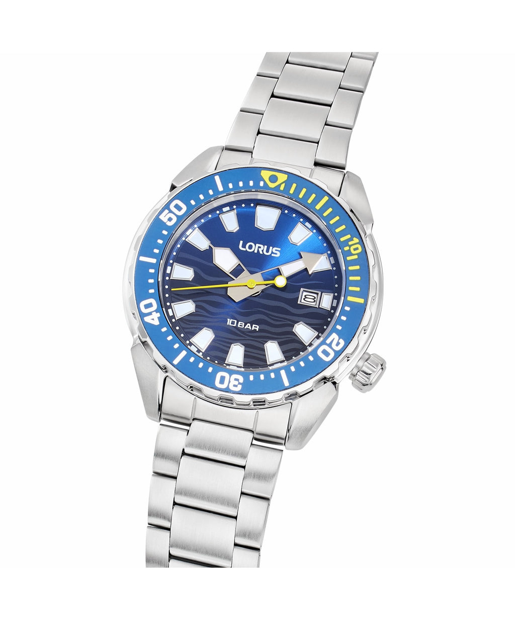 Lorus Blue Dial Sports Gents Bracelet Watch - RH947RX9