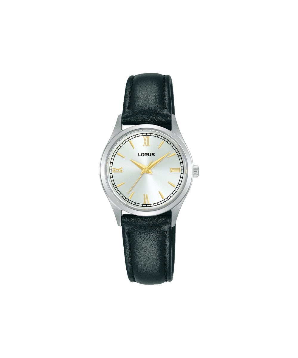 Lorus Black Leather Strap Ladies Watch - RG215YX9