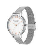 Olivia Burton Classics White Dial Silver Mesh Bracelet Watch