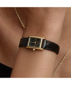 Olivia Burton Petit Grove Black Leather Strap Watch
