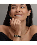 Olivia Burton Petit Grove Black Leather Strap Watch