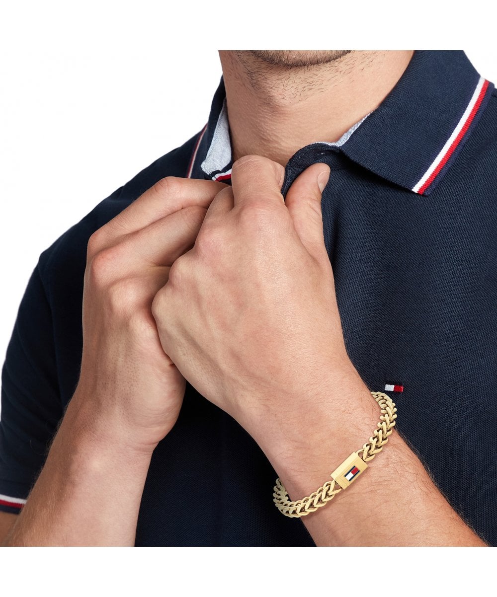 Tommy Hilfiger Braided Metal Gold Plated Gents Bracelet
