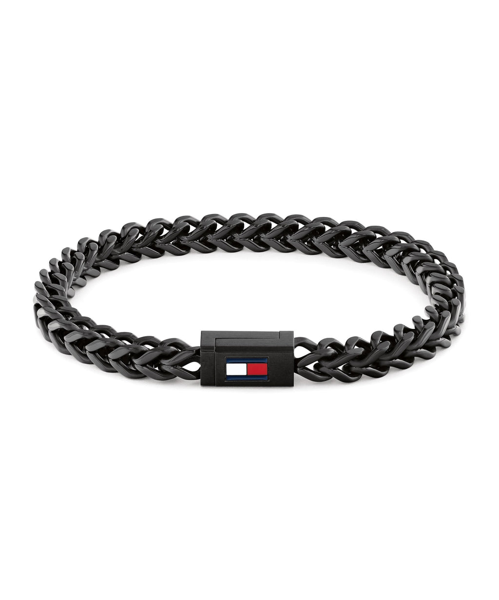 Tommy Hilfiger Braided Metal Black Gents Bracelet