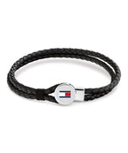 Tommy Hilfiger Bruce Black Leather Gents Bracelet