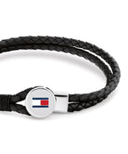 Tommy Hilfiger Bruce Black Leather Gents Bracelet