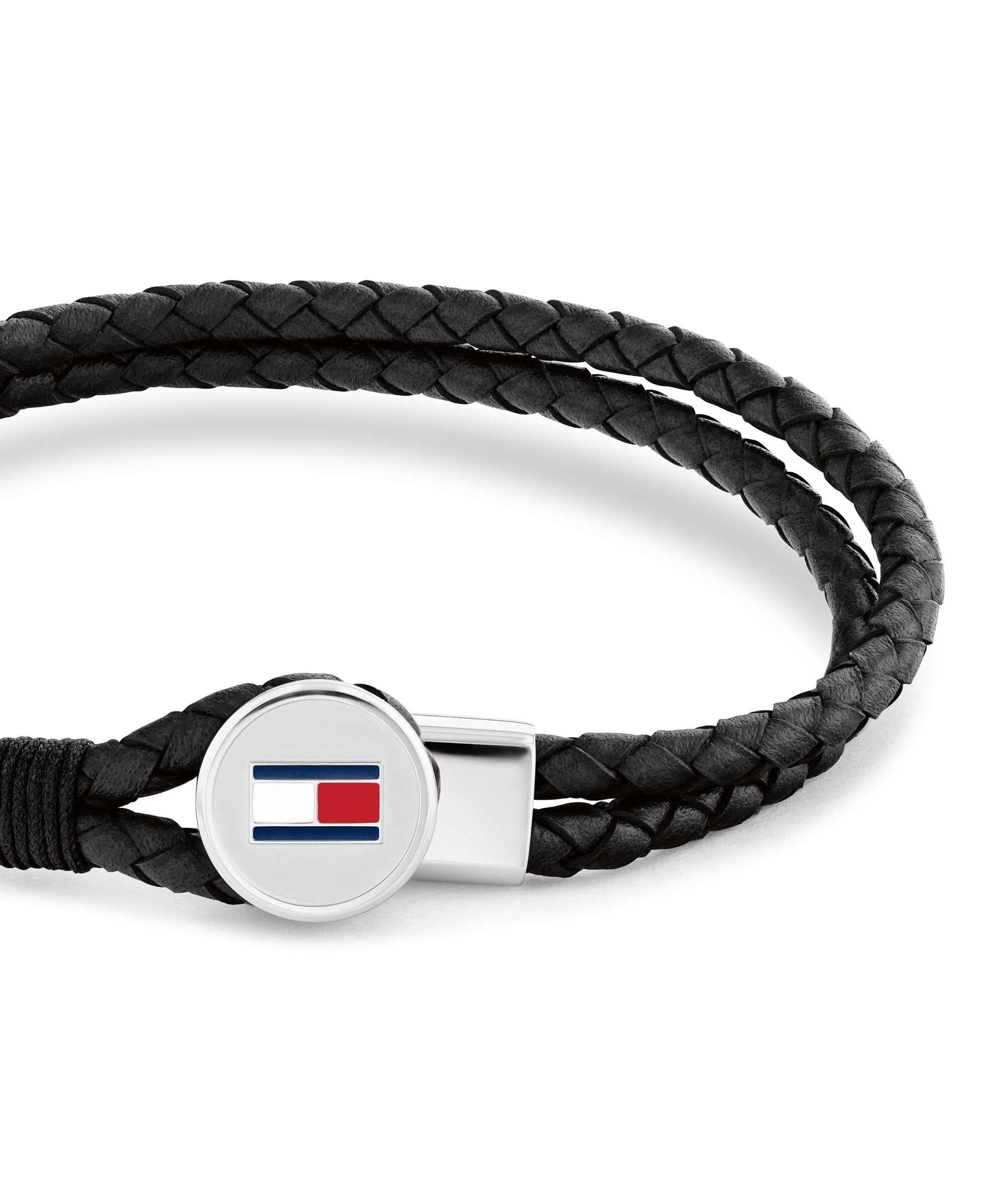 Tommy Hilfiger Bruce Black Leather Gents Bracelet
