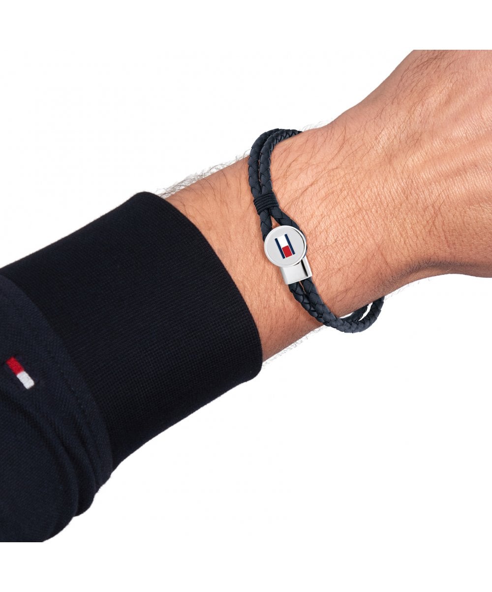 Tommy Hilfiger Bruce Blue Leather Gents Bracelet