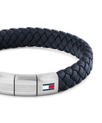 Tommy Hilfiger Round Braided Blue Leather Gents Bracelet