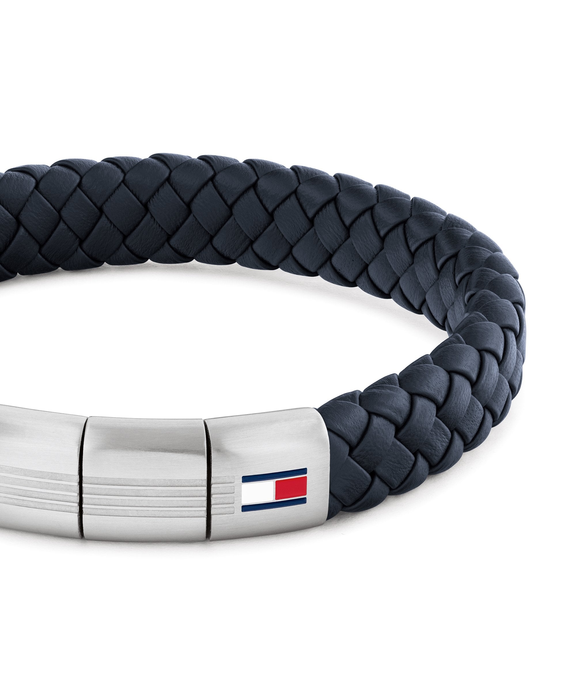 Tommy Hilfiger Round Braided Blue Leather Gents Bracelet