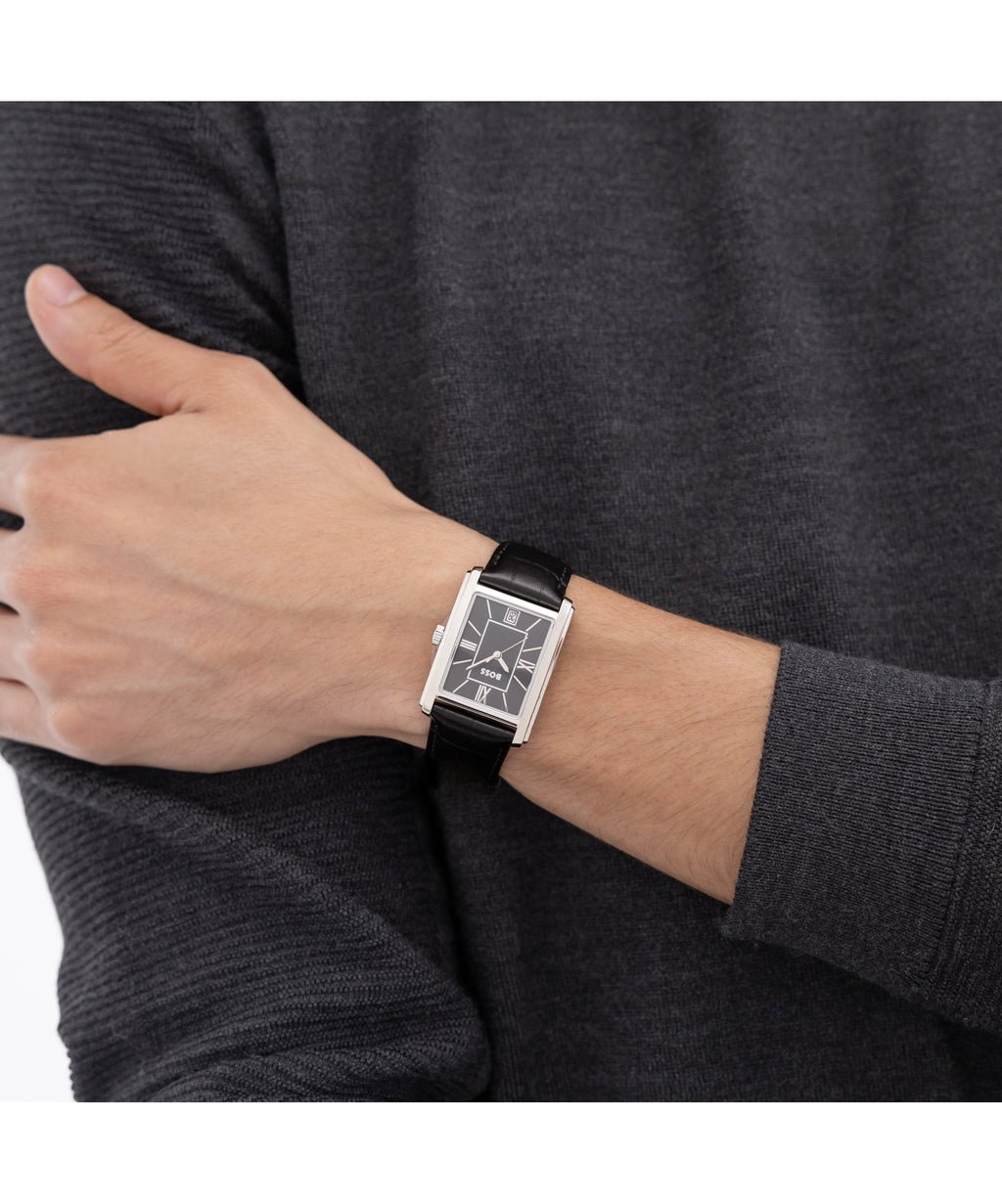 BOSS Principle Dress Black Leather Strap Gents Watch