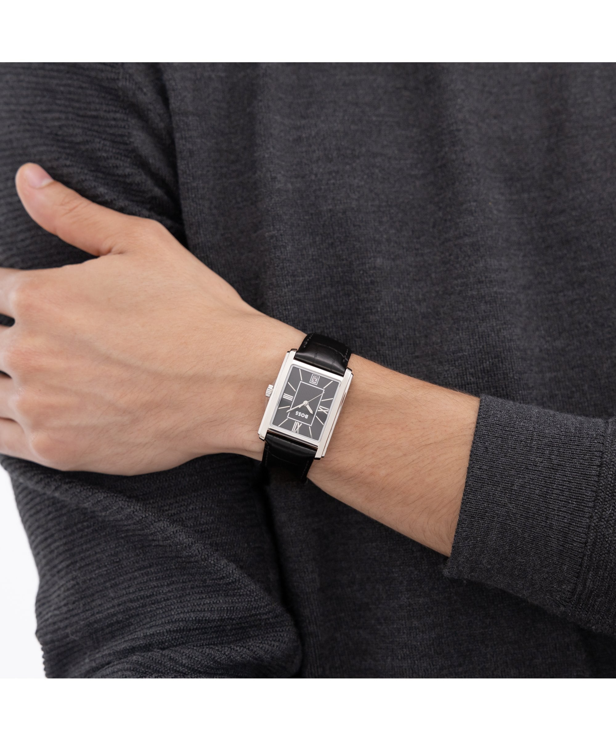 BOSS Principle Dress Black Leather Strap Gents Watch