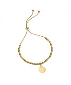 Gold Plated Sterling Silver Toggle Bracelet With Disc