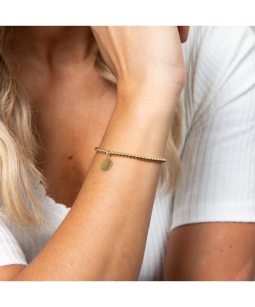 Gold Plated Sterling Silver Toggle Bracelet With Disc