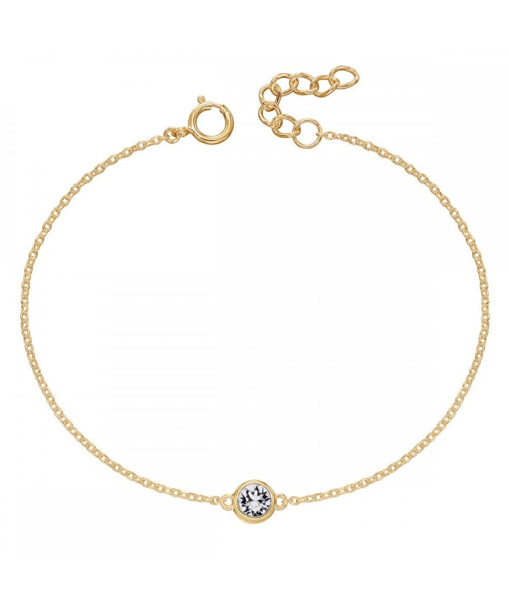 Gold Plated Sterling Silver Crystal Bracelet