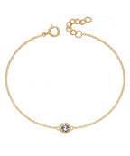 Gold Plated Sterling Silver Crystal Bracelet