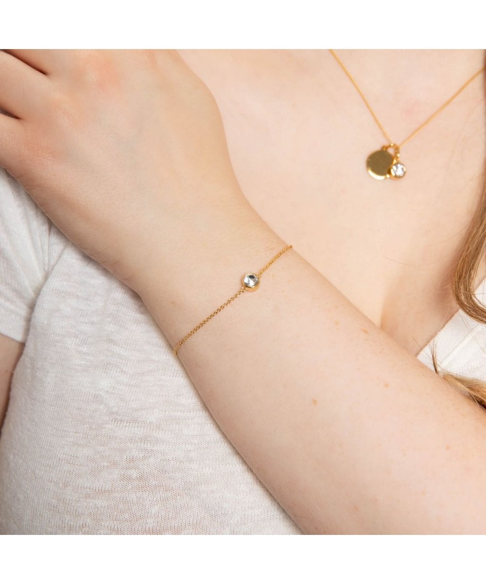 Gold Plated Sterling Silver Crystal Bracelet
