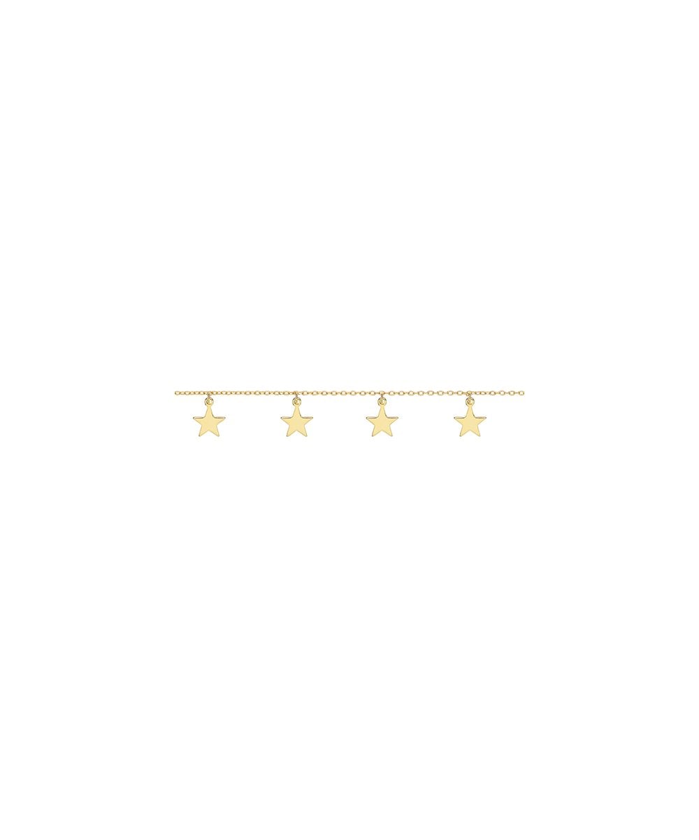 Gold Plated Sterling Silver Multi Star Charm Bracelet