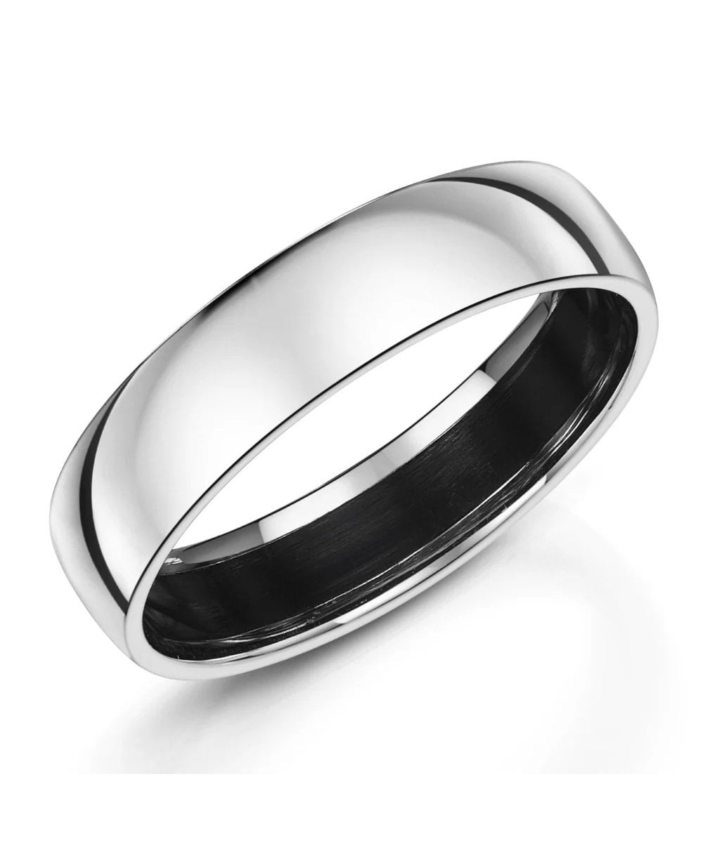Zirconium & Platinum Men's Wedding Ring - Size S