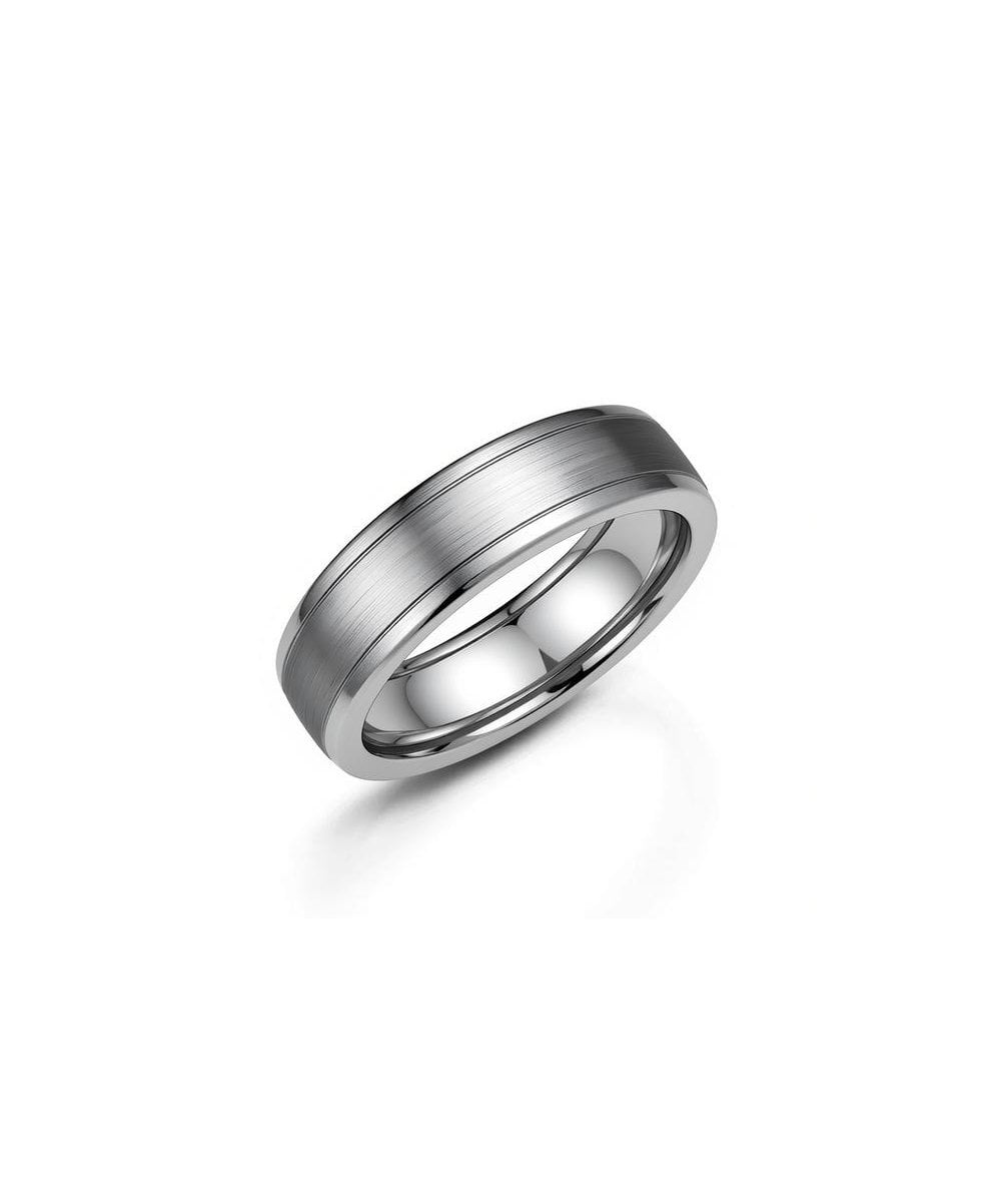 Zirconium & Silver Men's Wedding Ring - Size V