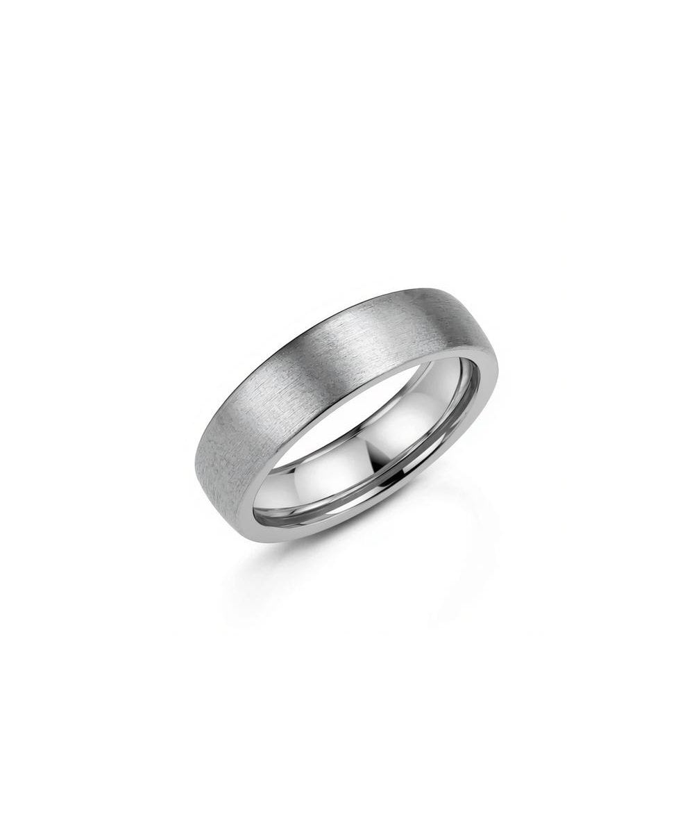 Zirconium & Silver Men's Wedding Ring - Size U