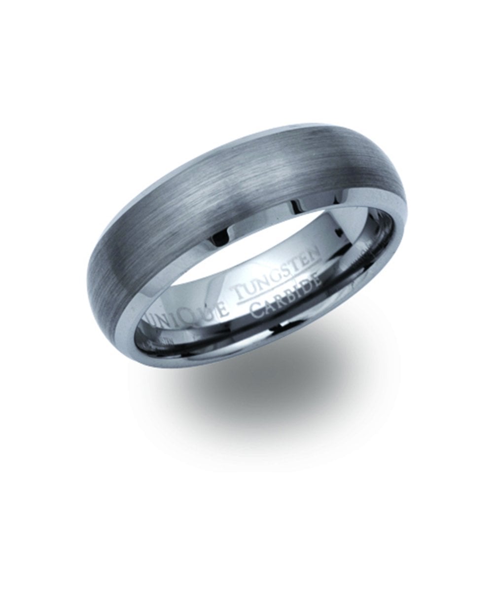 Tungsten 7mm Court Patterned Ring - TUR-29