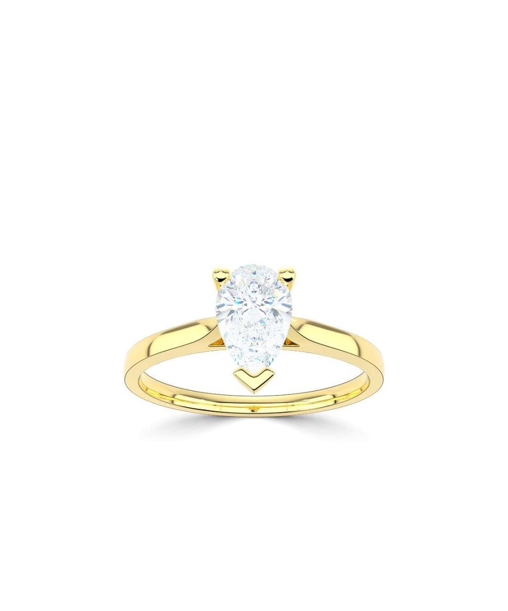 Lab Grown Diamond Solitaire Engagement Ring - Pear