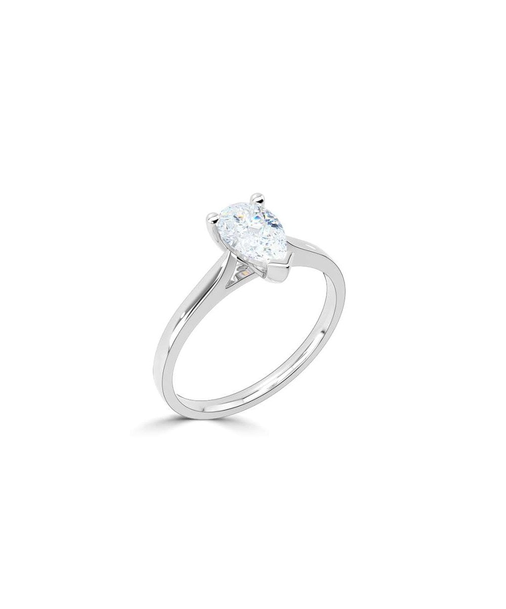 Lab Grown Diamond Solitaire Engagement Ring - Pear