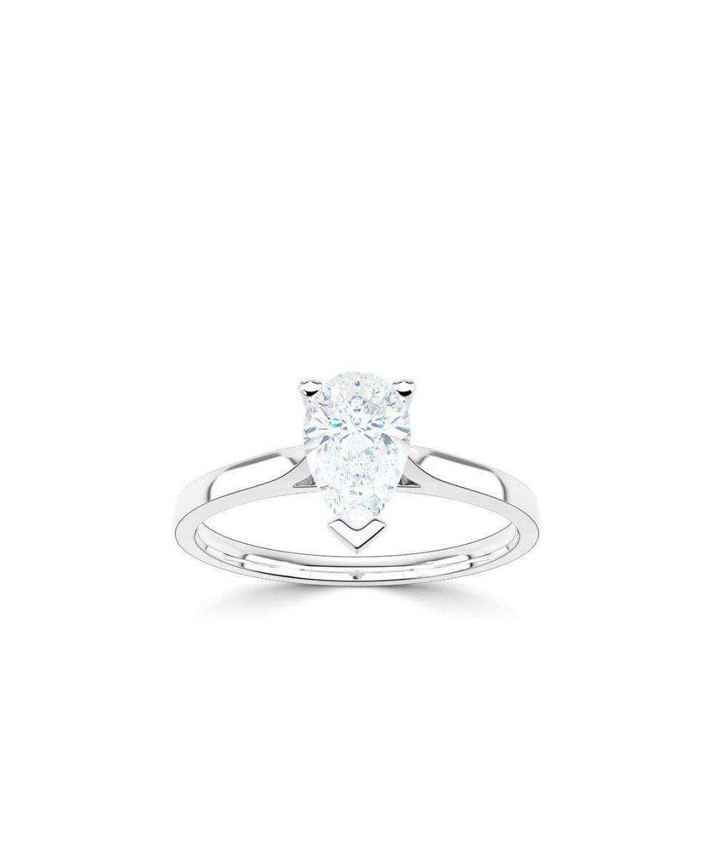 Lab Grown Diamond Solitaire Engagement Ring - Pear