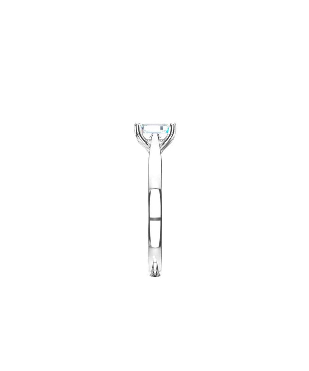 Lab Grown Diamond Solitaire Engagement Ring - Emerald Cut