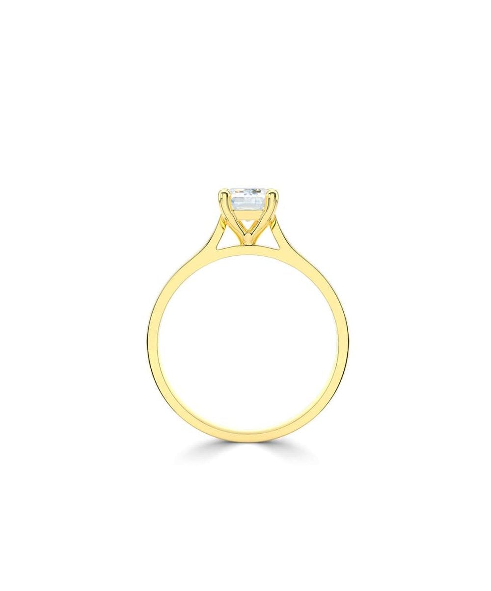 Lab Grown Diamond Solitaire Engagement Ring - Emerald Cut