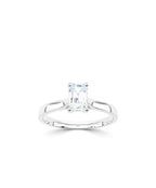 Lab Grown Diamond Solitaire Engagement Ring - Emerald Cut