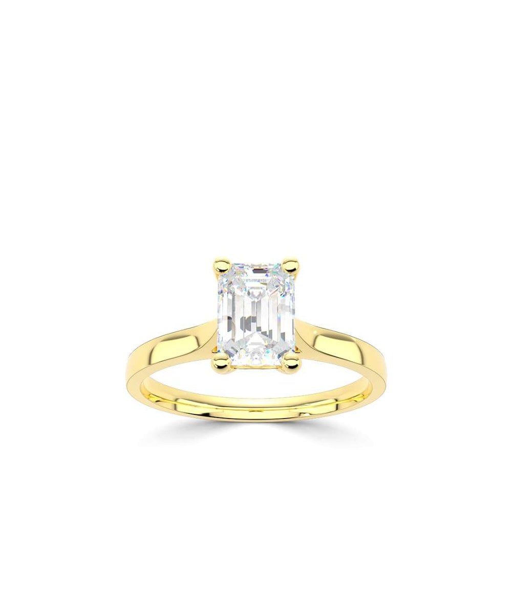 Lab Grown Diamond Solitaire Engagement Ring - Emerald Cut