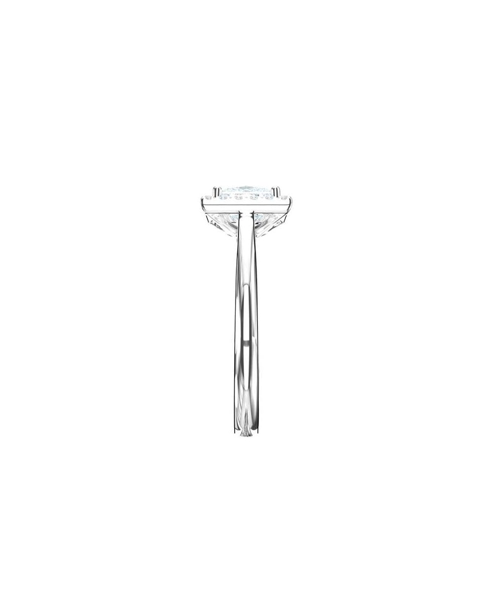 Lab Grown Diamond Halo Engagement Ring - Princess Cut