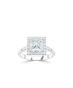 Lab Grown Diamond Halo Engagement Ring - Princess Cut