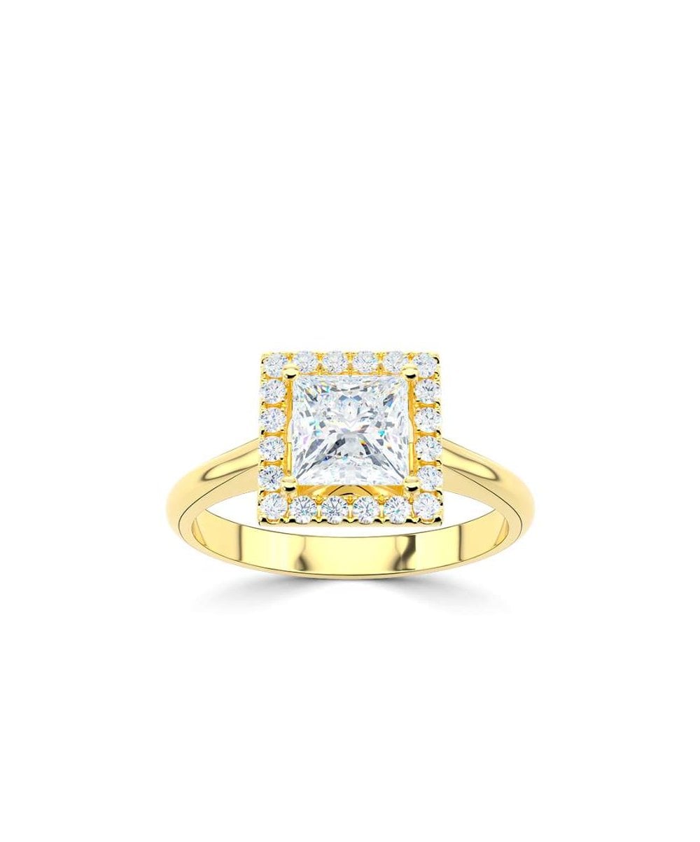 Lab Grown Diamond Halo Engagement Ring - Princess Cut