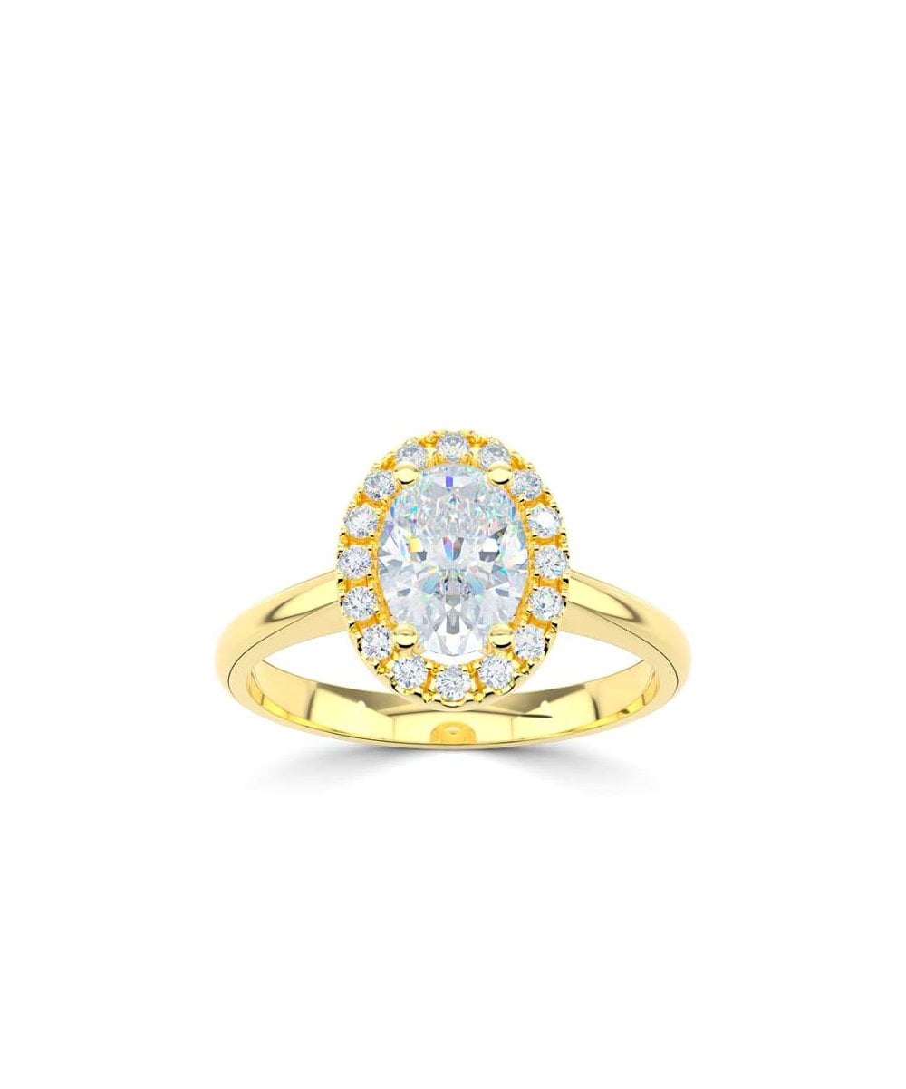 Lab Grown Diamond Halo Engagement Ring - Oval