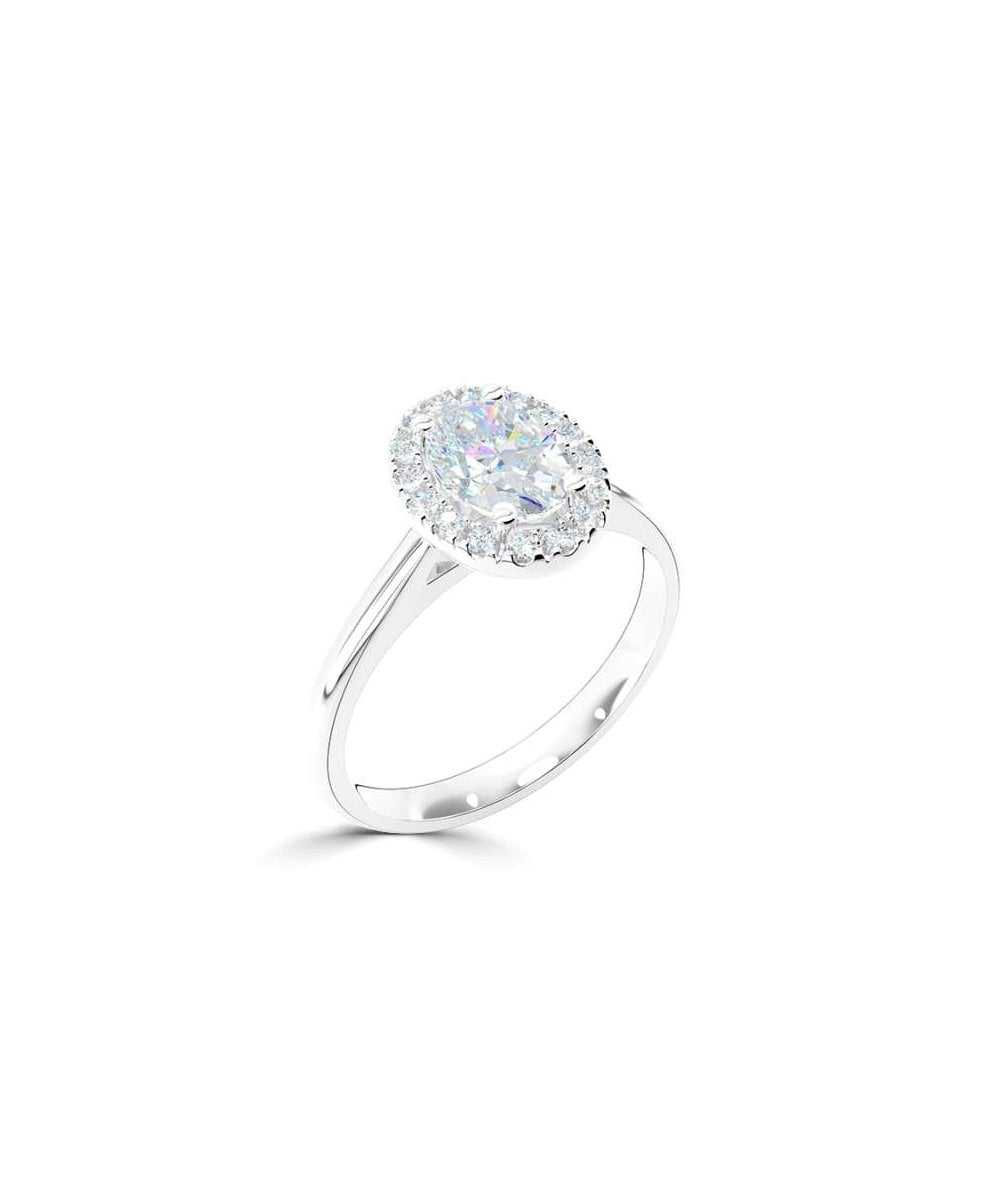 Lab Grown Diamond Halo Engagement Ring - Oval