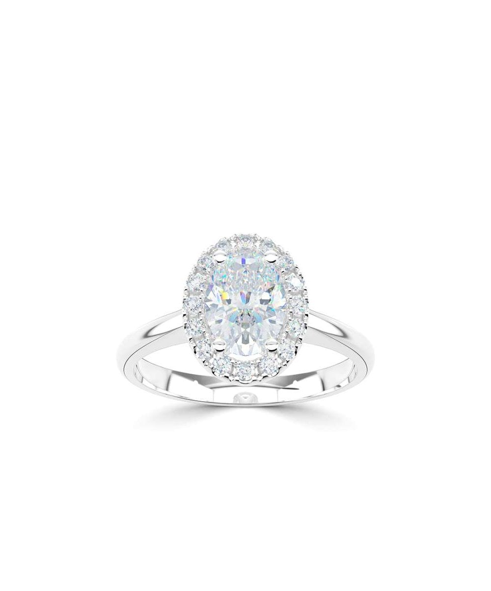 Lab Grown Diamond Halo Engagement Ring - Oval