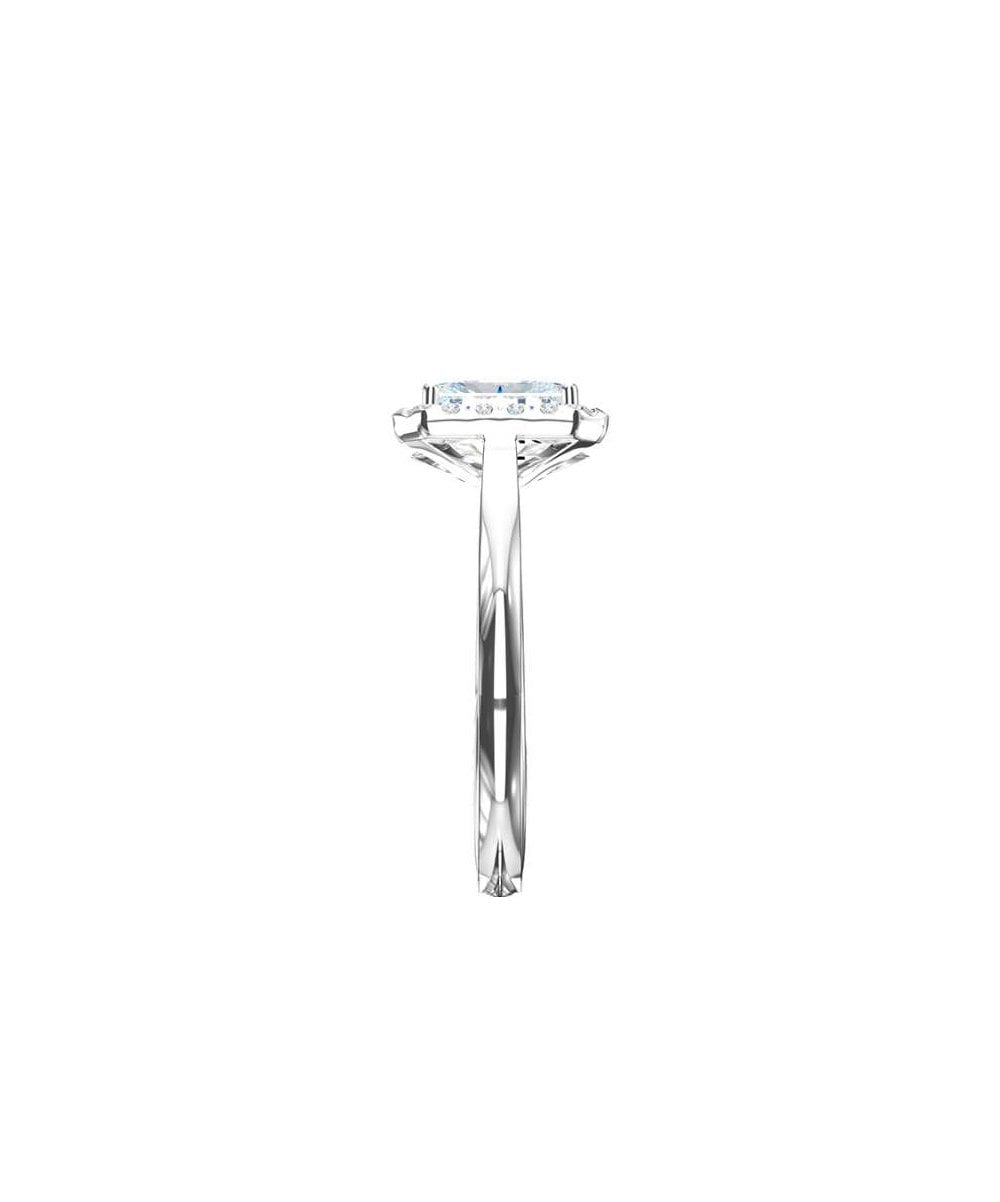 Lab Grown Diamond Halo Engagement Ring - Emerald Cut