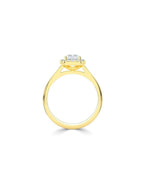 Lab Grown Diamond Halo Engagement Ring - Emerald Cut