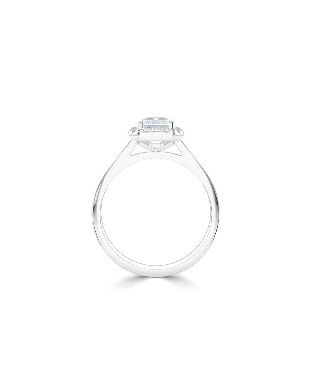 Lab Grown Diamond Halo Engagement Ring - Emerald Cut