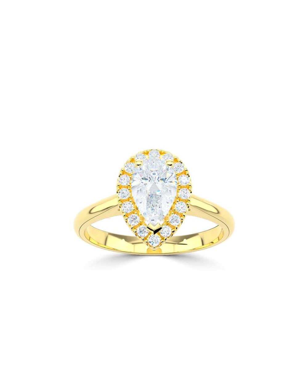 Lab Grown Diamond Halo Engagement Ring - Pear