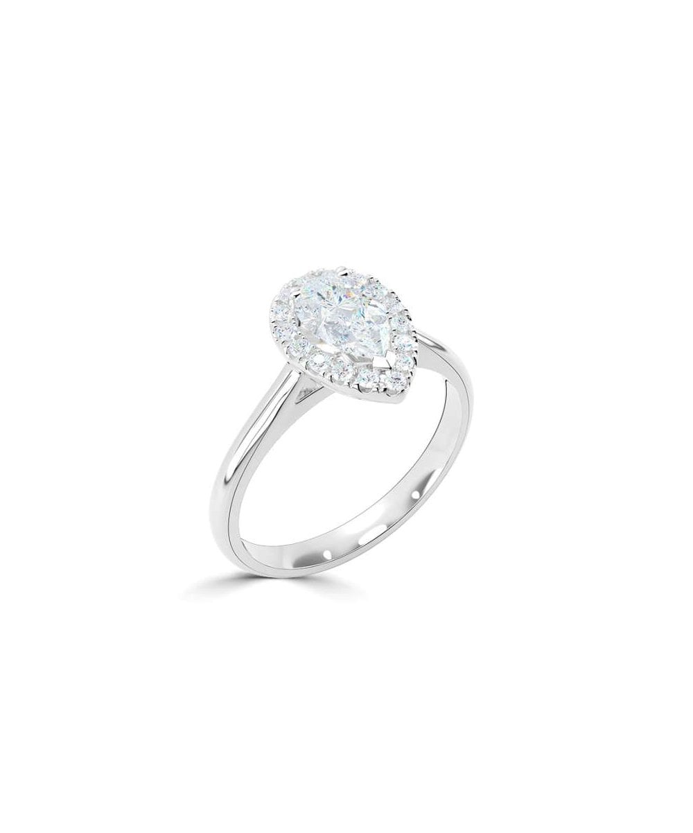 Lab Grown Diamond Halo Engagement Ring - Pear